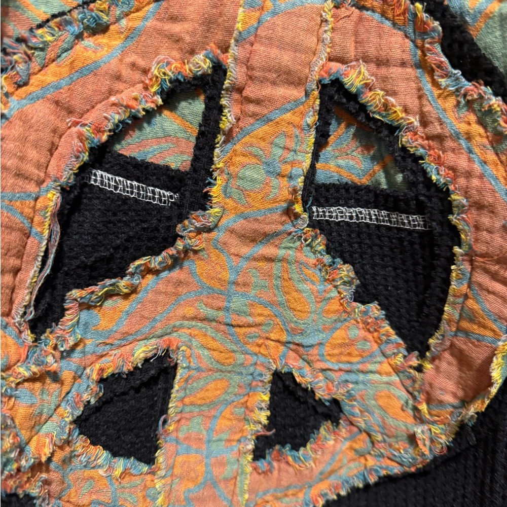 POL Black Multicolor Patchwork Jacket with Tan and Green Accents - Picture 2 of 12
